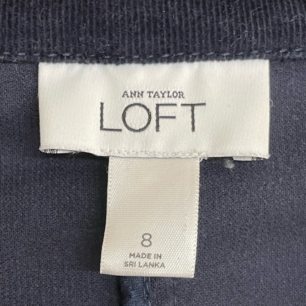 LOFT Navy Corduroy Tailored Blazer size: 8 - Picture 9 of 10